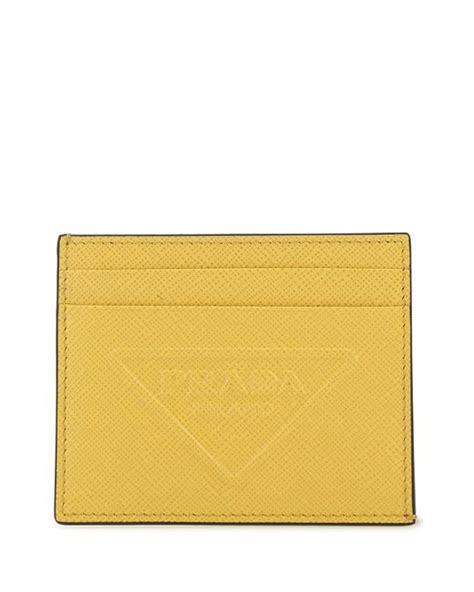 prada mens card holder yellow|prada credit card holder wallet.